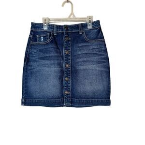 Hollister High Rise Vintage Stretch Jean Skirt Size 3‎